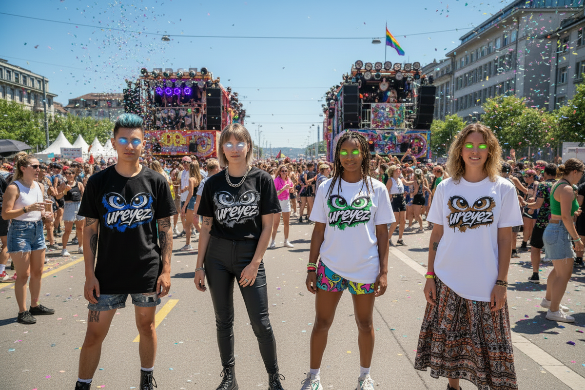 Ureyez T-shirt Street Parade Zurigo senza bandiere